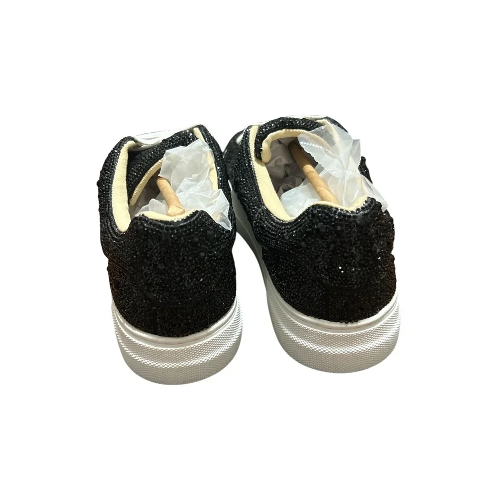 Betsey Johnson Sidny Black Rhinestone Platform Sneakers Size 8 NIB - Picture 4 of 9